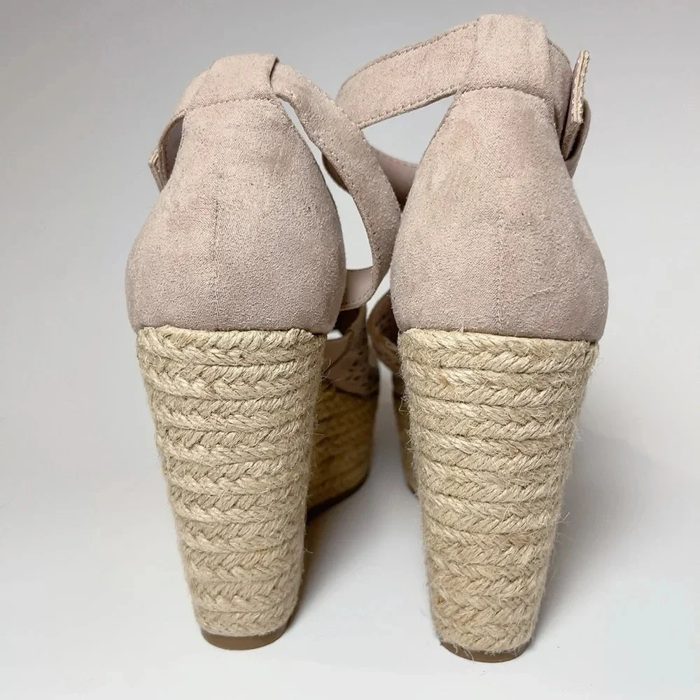 Nordstrom 14th Union Theryn Asymm Blush Pink Espadrille Wedge Sandal